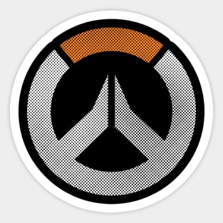 Halftone Overwatch - White Sticker